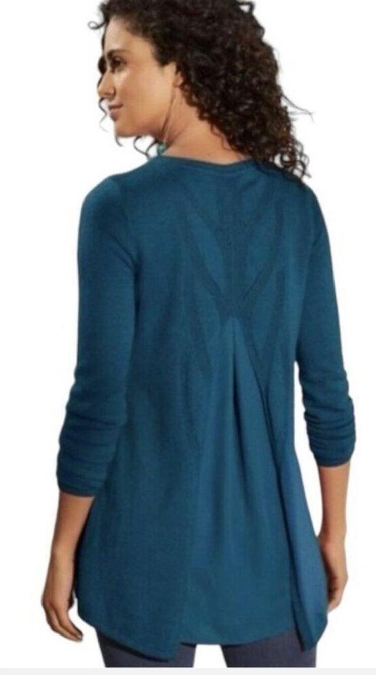 Soft Surroundings Sweater Women's Size Large NWT Sirena Wool Alpaca Blend Blue